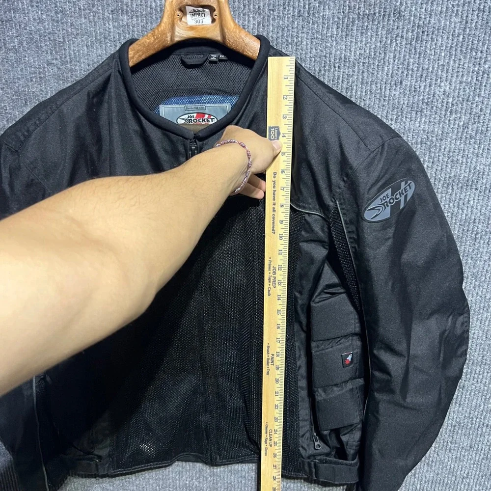 Joe Rocket Motorcycle Jacket Mens 2XL Black Mesh Padded Breathable Riding Gear